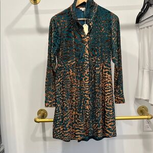 Stylish Teal and Copper Women's Dress